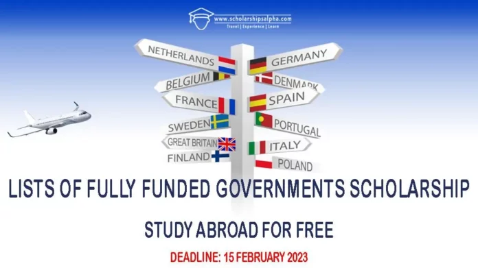Lists Of Fully Funded Governments Scholarship