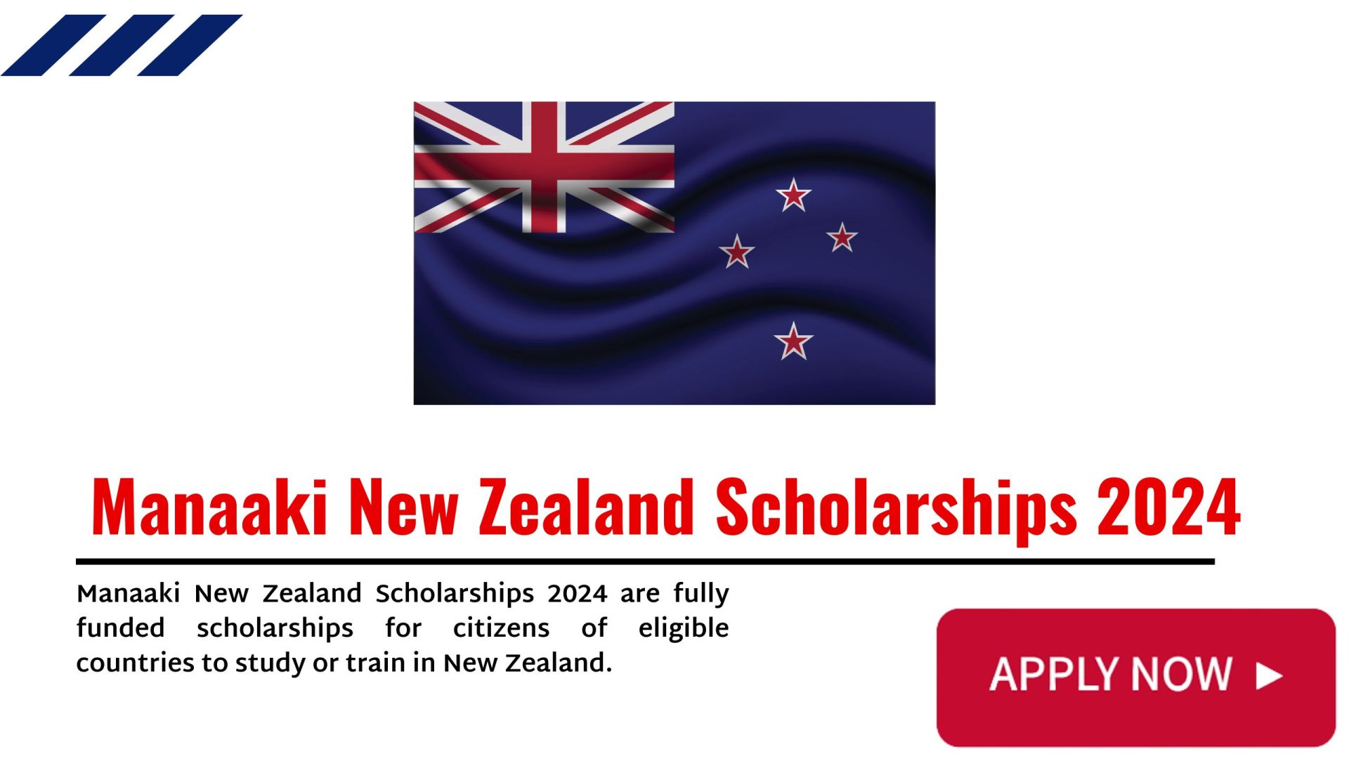 Manaaki New Zealand Scholarships 2024  1920x1080 