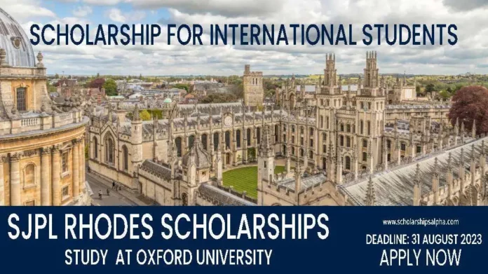 SJPL Rhodes Scholarships 2023 in UK to Study at Oxford University
