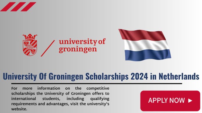 University Of Groningen Scholarships 2024 in Netherlands